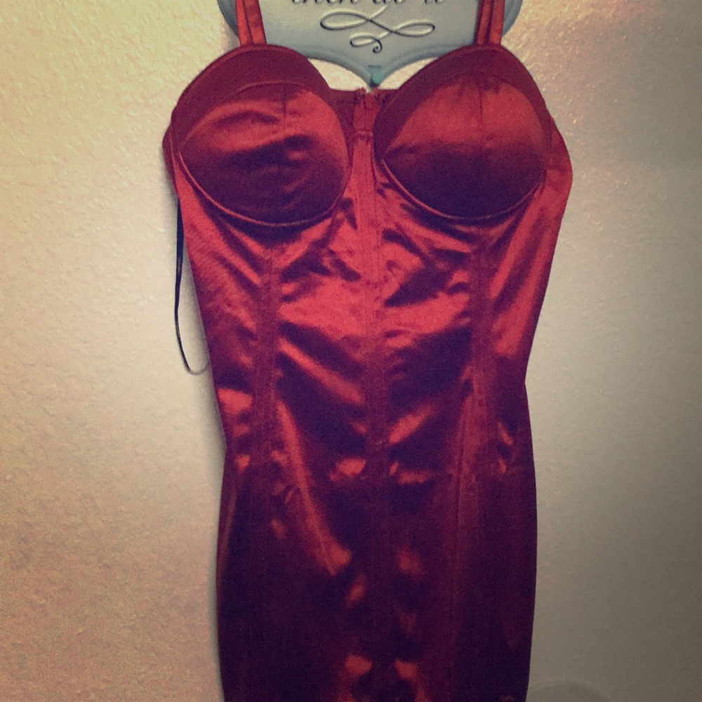 Sexy silk red dress